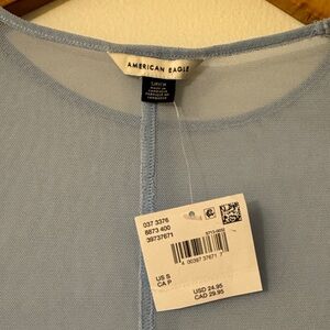 American Eagle Light Blue mesh Top